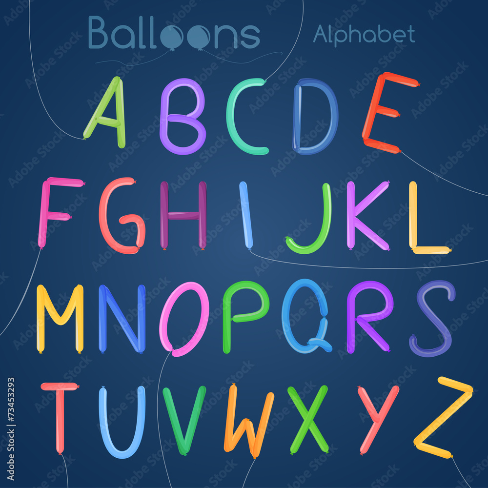 Balloons alphabet letters Balloons alphabet letters
