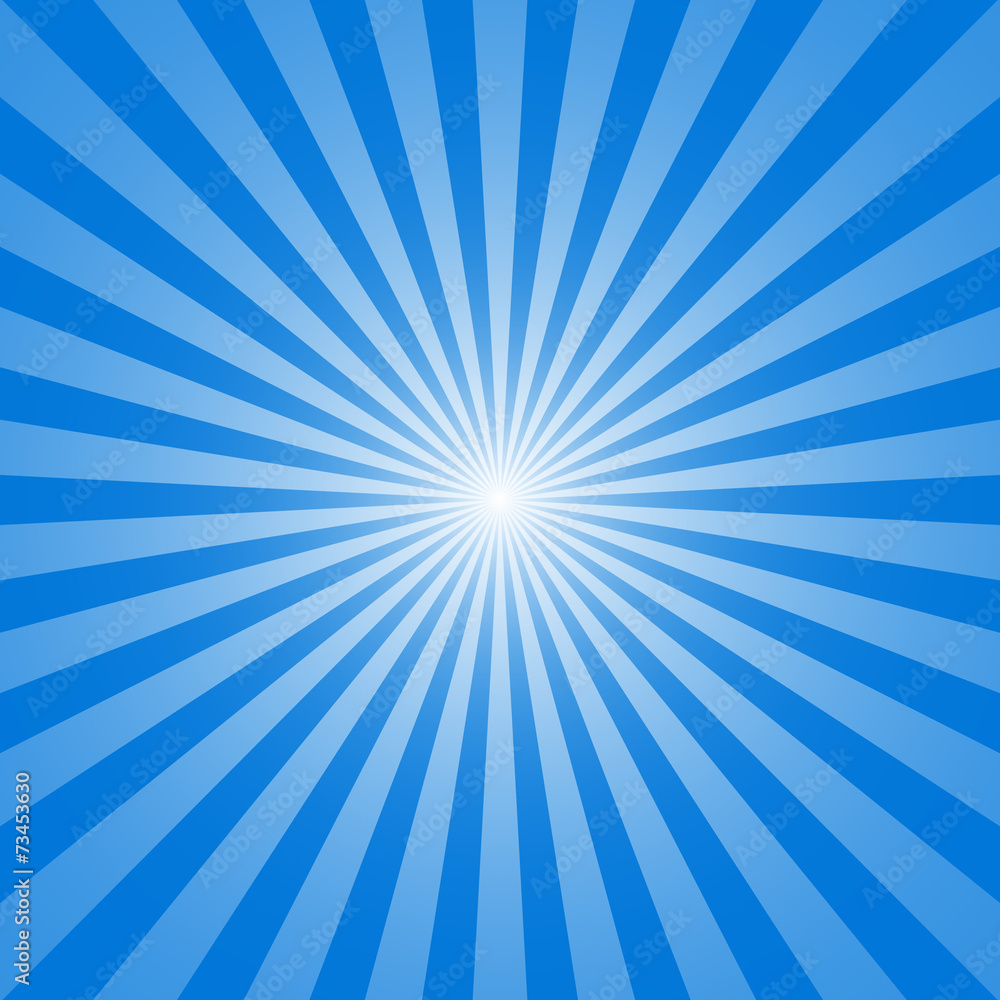 The sun and the sun's rays on blue background The sun and the sun's rays on blue background