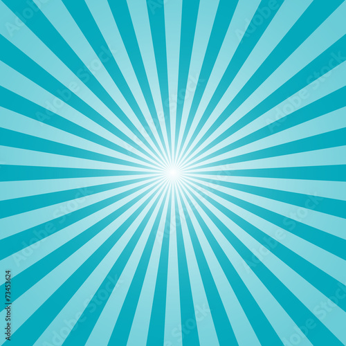 The sun and the sun's rays on blue background