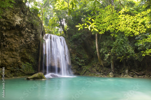 Waterfall beautiful  erawan waterfall  in kanchanaburi province
