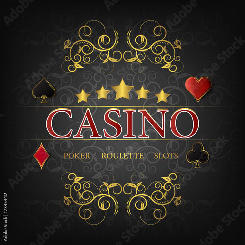 Casino vector illustration for poster on a dark background