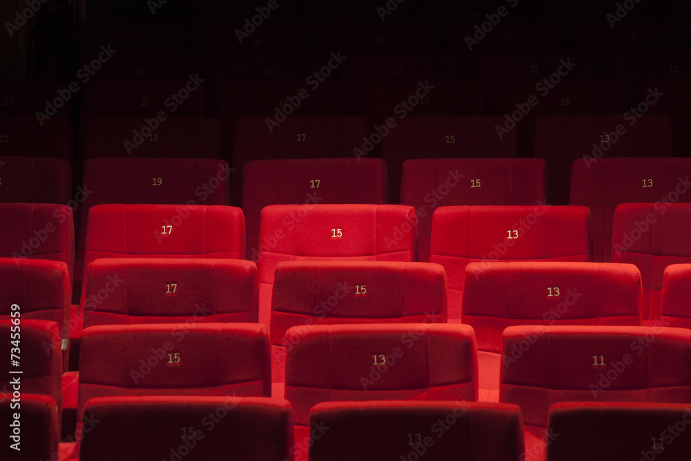 Fototapeta premium Close up empty movie theater's seats