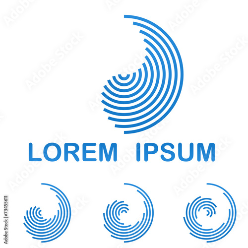 Blue telecommunication logo design template icon set