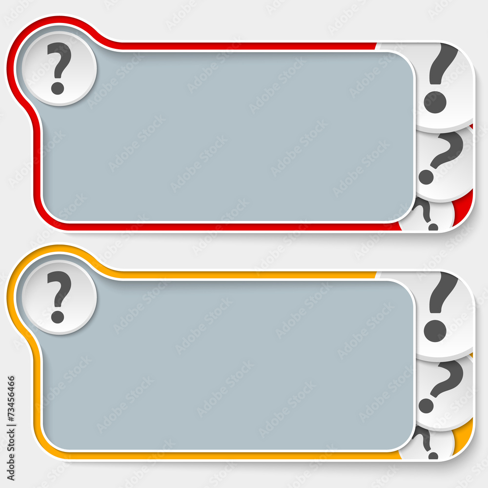 set of two abstract text boxes with question mark set of two abstract text boxes with question mark