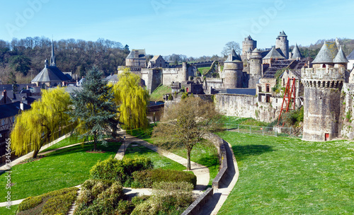 The Chateau de Fougeres (France) spring view.