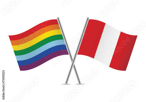 Free Download Peruvian and Rainbow Gay flags. Vector illustration. - GFXLoad