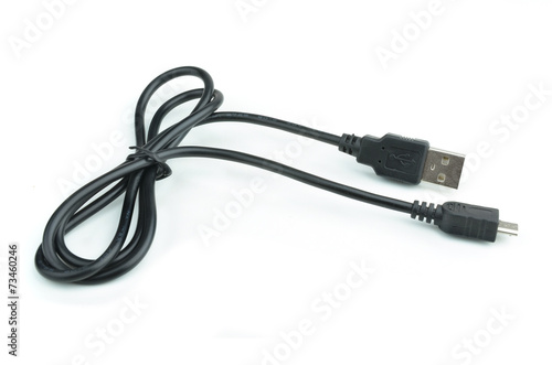 black usb plugs isolated on a white background