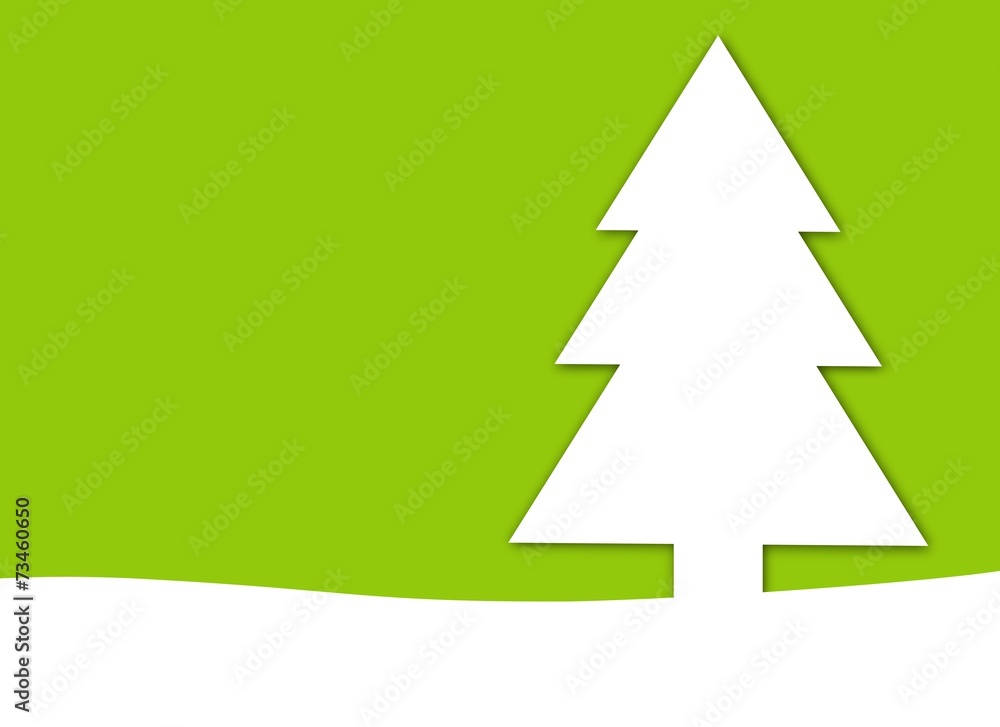 Weihnachtskarte hellgrün mit Tannenbaum Weihnachtskarte hellgrün mit Tannenbaum