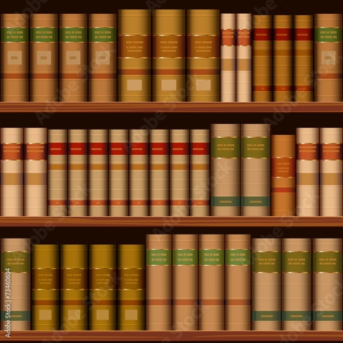 seamless library shelves with old books