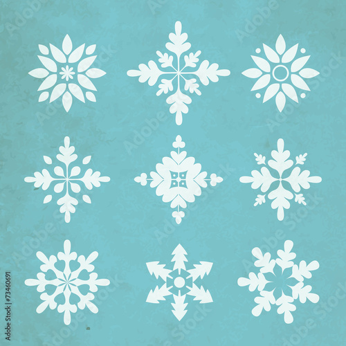 Obraz na płótnie Snowflake set w salonie