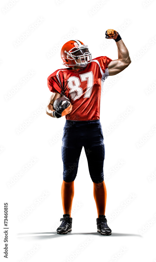 American football player in action white isolated American football player in action white isolated