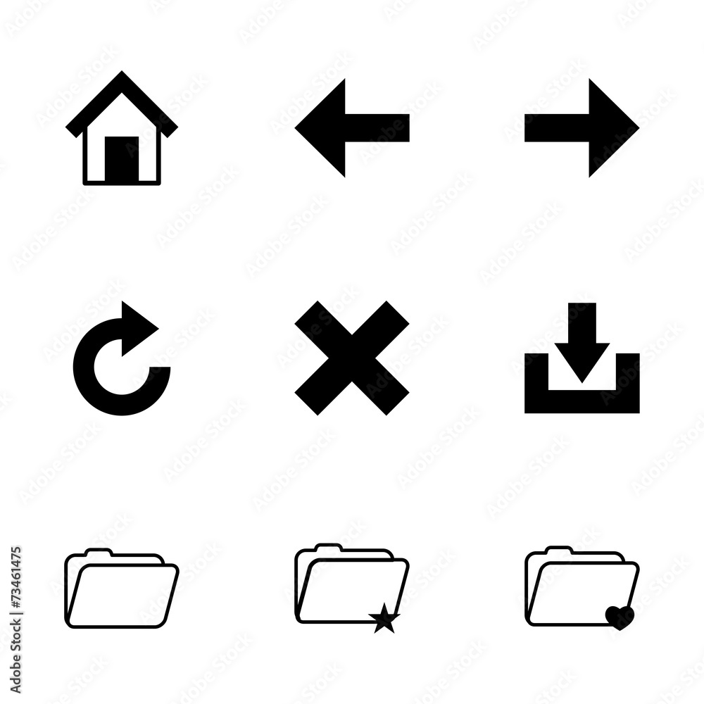 Vector black browser icon set Vector black browser icon set