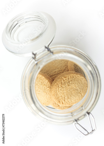 Fotótapéta Cookie jar with cookies isolated