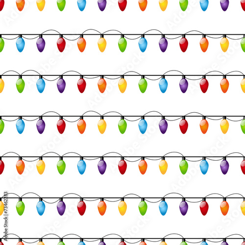 Seamless pattern with color light bulbs