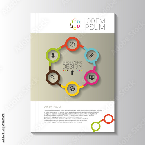 Vector design color flyer with infographic elements. Template