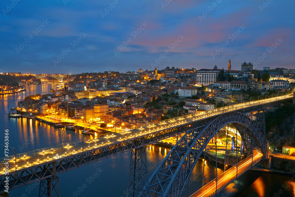Night view of Porto, Portugal