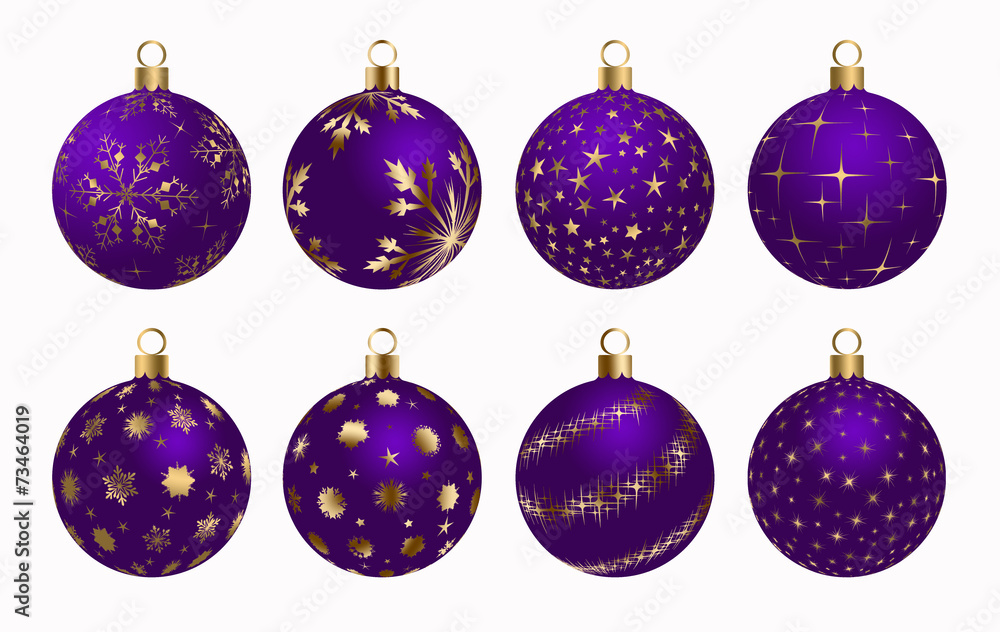 Christmas ball purple gold Christmas ball purple gold