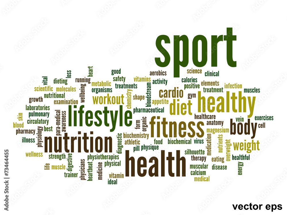 Vector conceptual health word cloud Vector conceptual health word cloud