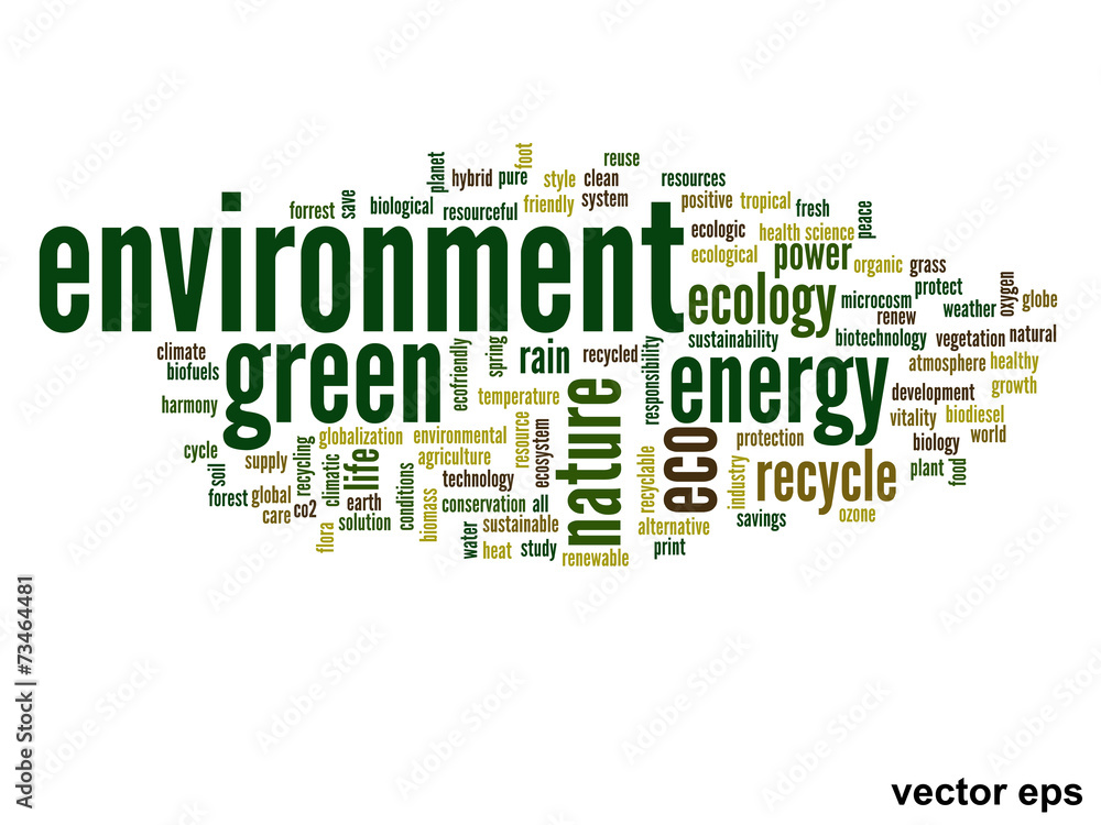 Vector conceptual ecology word cloud Vector conceptual ecology word cloud