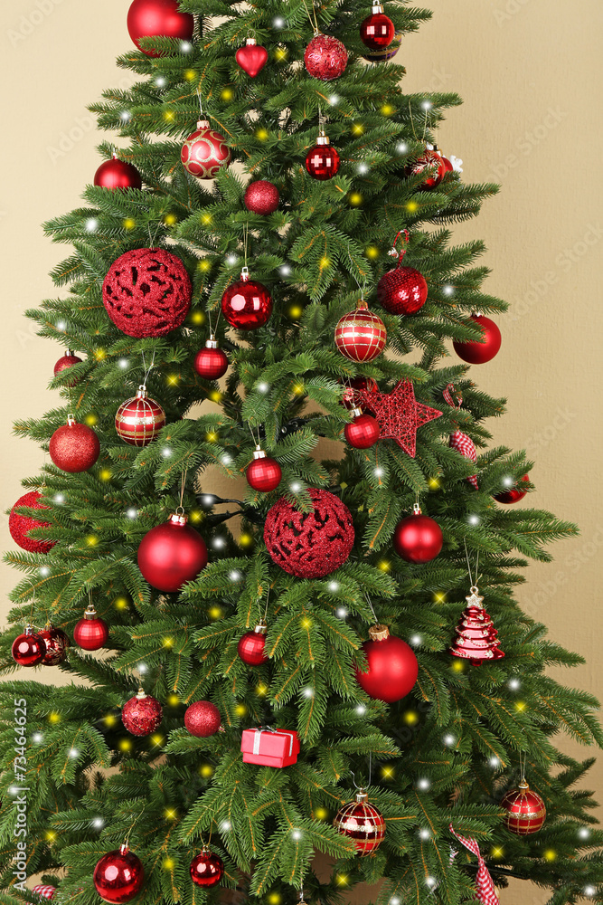 Decorated Christmas tree closeup Decorated Christmas tree closeup