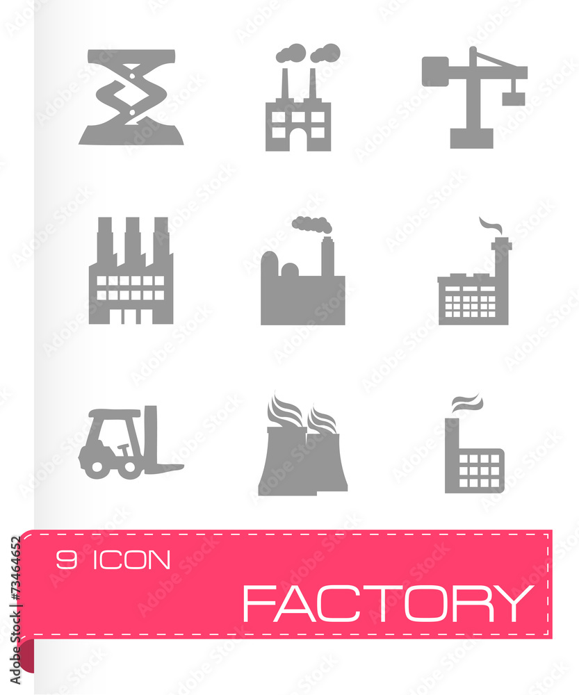 Vector factory icons set Vector factory icons set