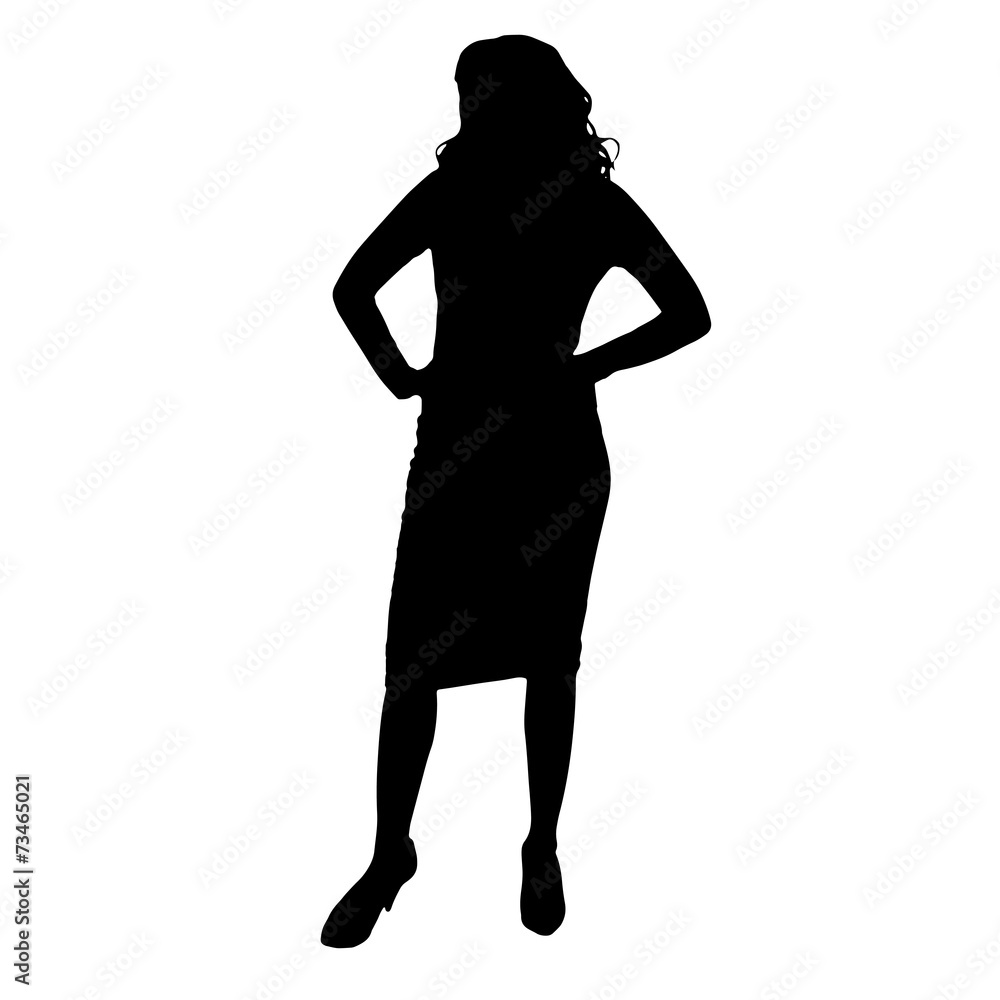 Fototapeta premium Vector silhouette of a woman.