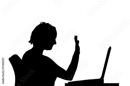 Vector silhouette of a woman.