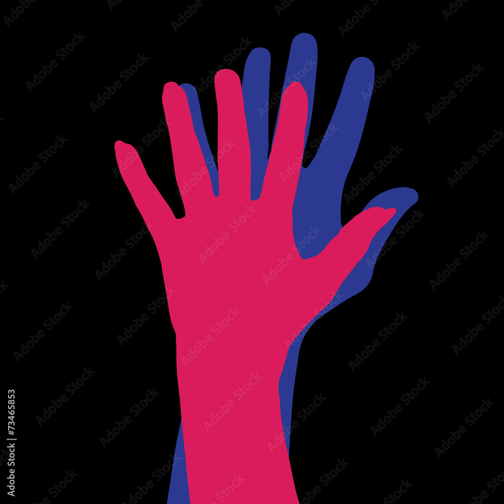 Vector silhouette of the hands.