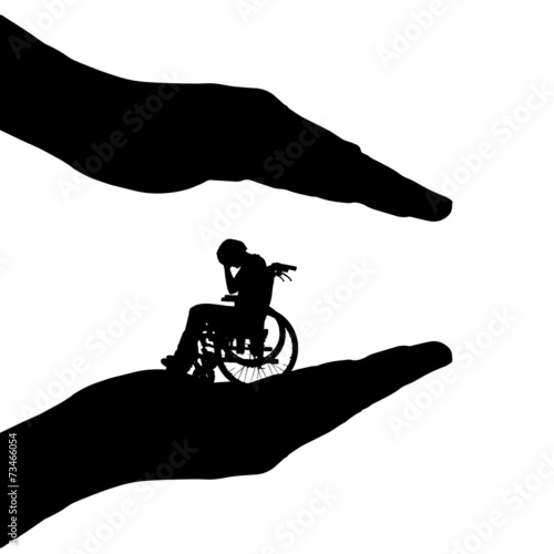 Vector silhouette of hands.