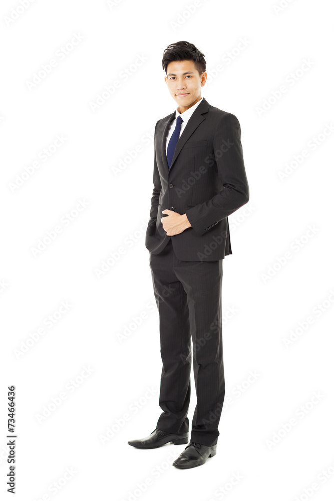 full length young asian business man standing full length young asian business man standing
