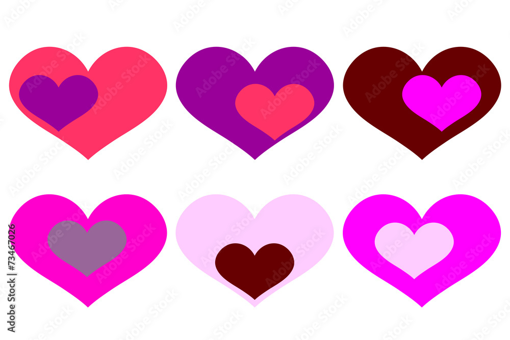 Vector background with colored hearts.