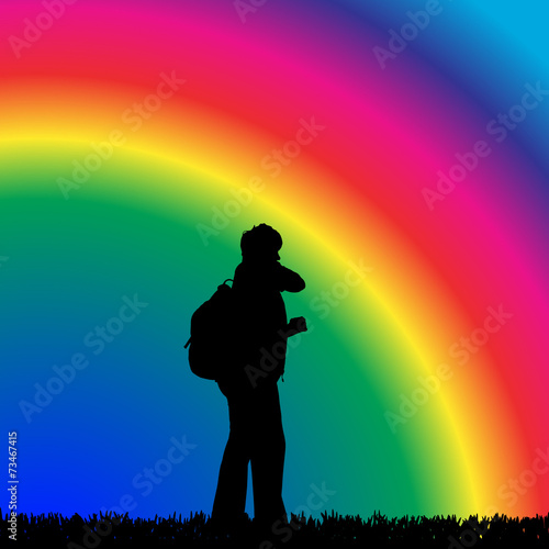 Vector silhouette of woman.
