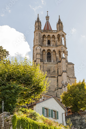 Lausanne, historische Altstadt, Kathedrale, Turm, Schweiz