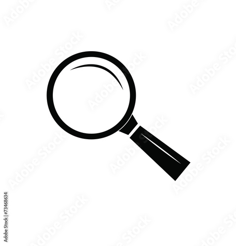 Magnifying glass isolated on white background.