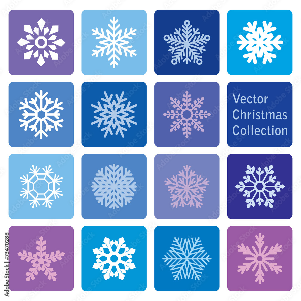 vector collection: christmas and new year snowflakes icons vector collection: christmas and new year snowflakes icons