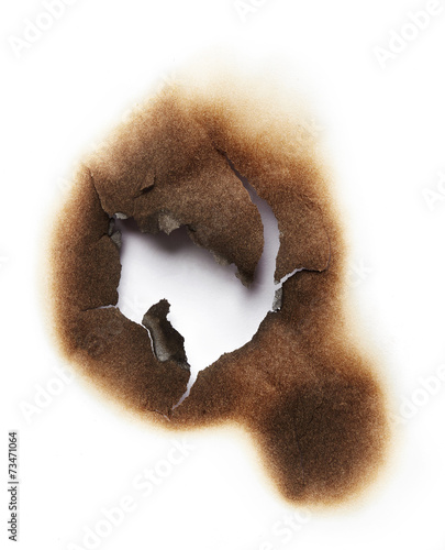 Photos Burnt hole of paper