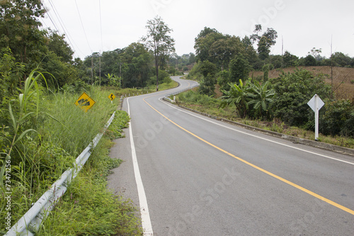 Multiple curves road in Northern of Thailand