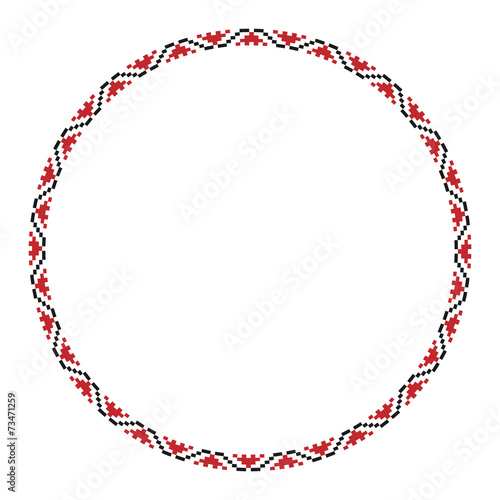 Traditional Slavic round embroidery