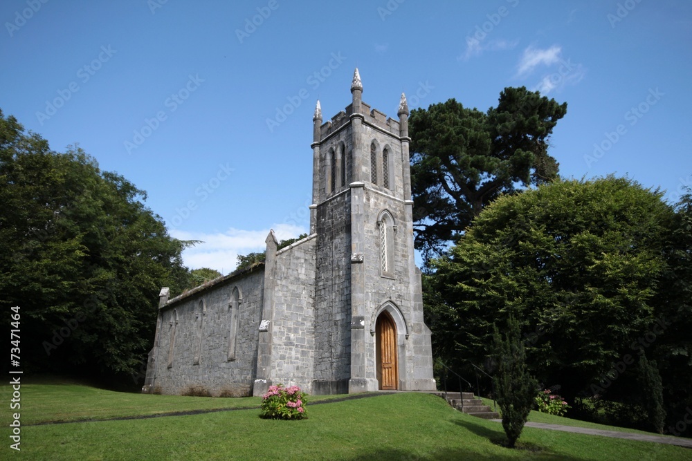 little stone church in irish country