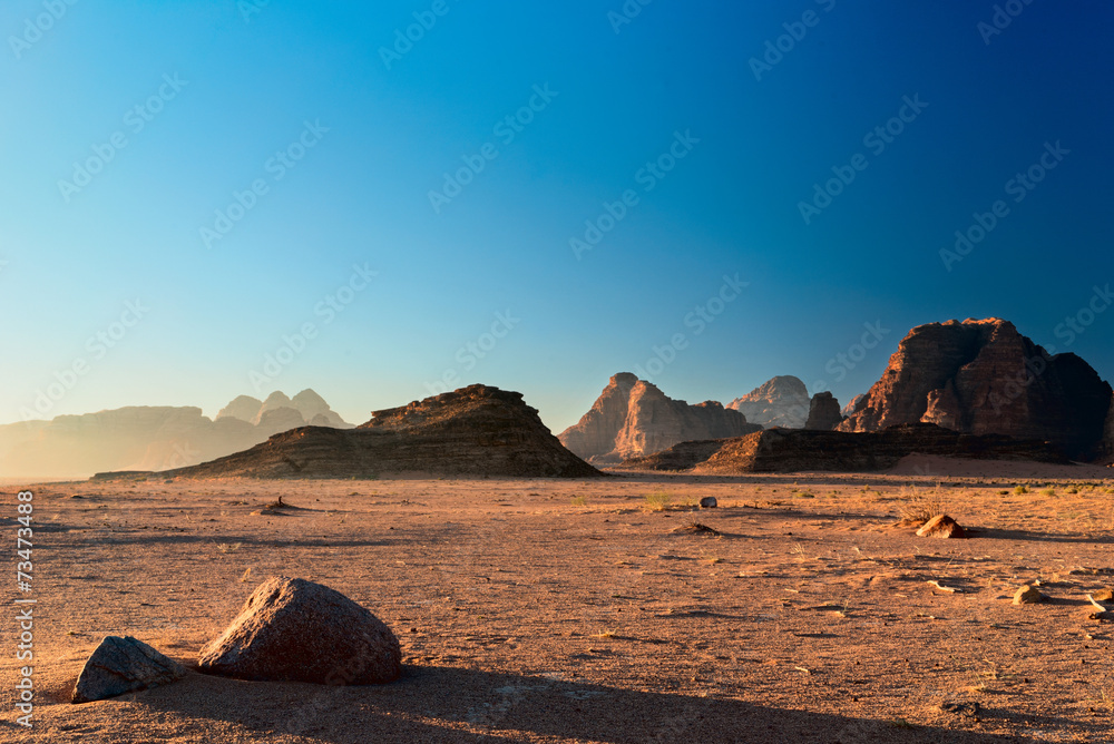 Wadi Rum Landscape - obrazy, fototapety, plakaty 