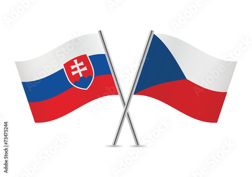 Slovakia and Czech flags. Vector illustration. Free Download Slovakia and Czech flags. Vector illustration. - GFXLoad