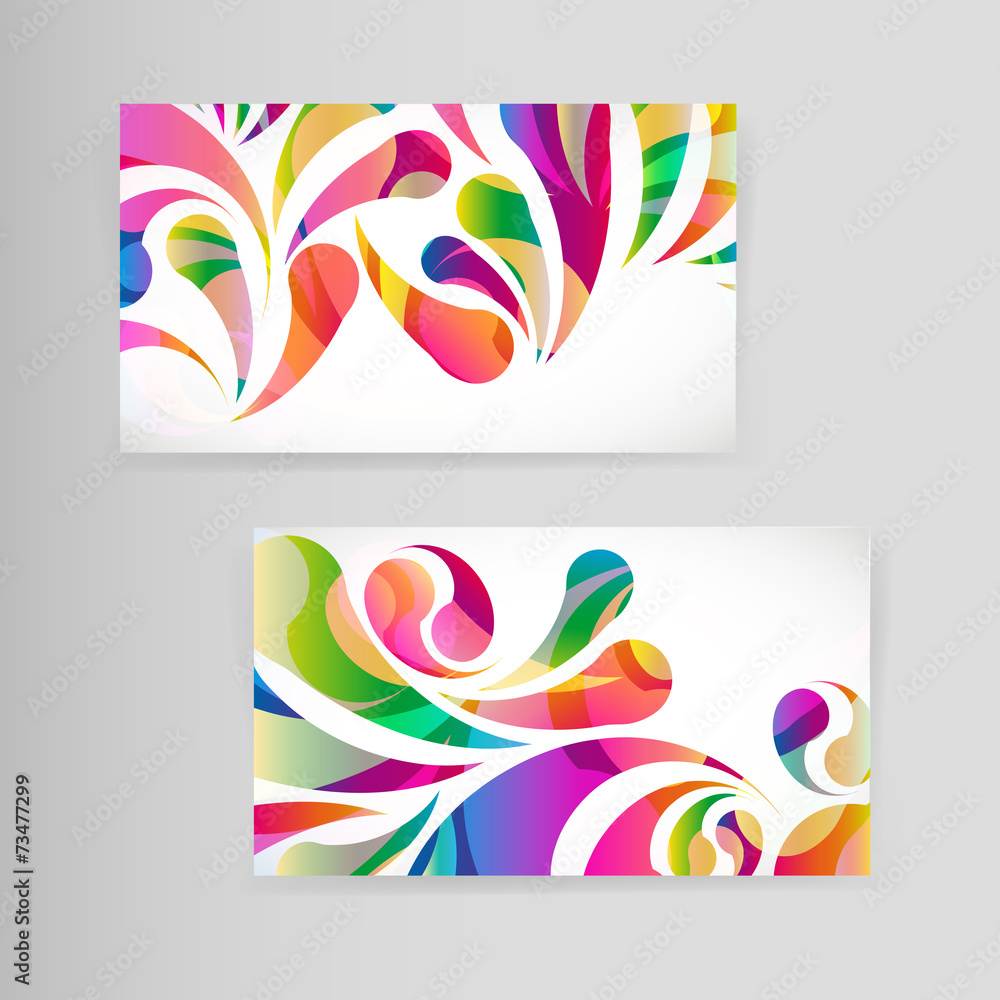 Sample business card with bright teardrop-shaped arches. Sample business card with bright teardrop-shaped arches.