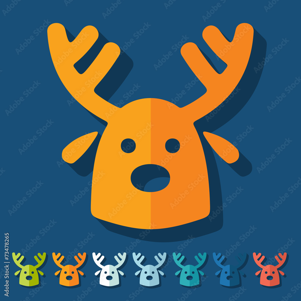 Flat design: christmas deer Flat design: christmas deer