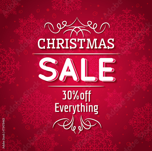 red christmas background and sale offer  vector