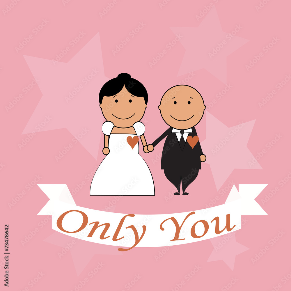 only you Love illustration over color background only you Love illustration over color background
