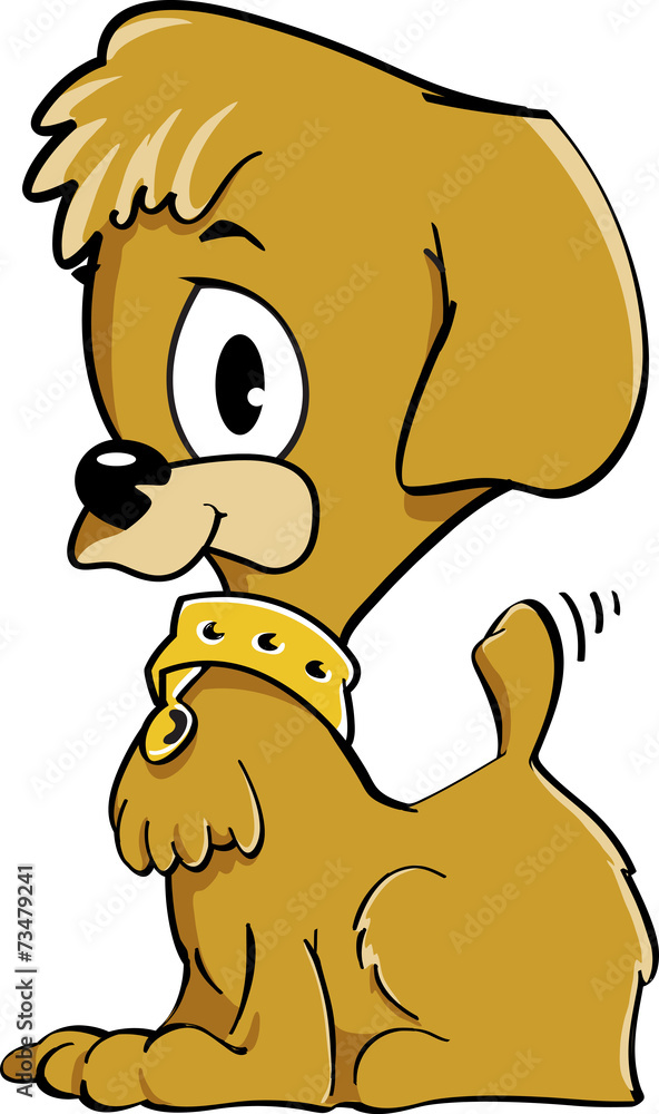 Cute puppy wags his little tail. Cute puppy wags his little tail.