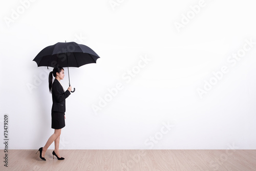 business woman with umbrella