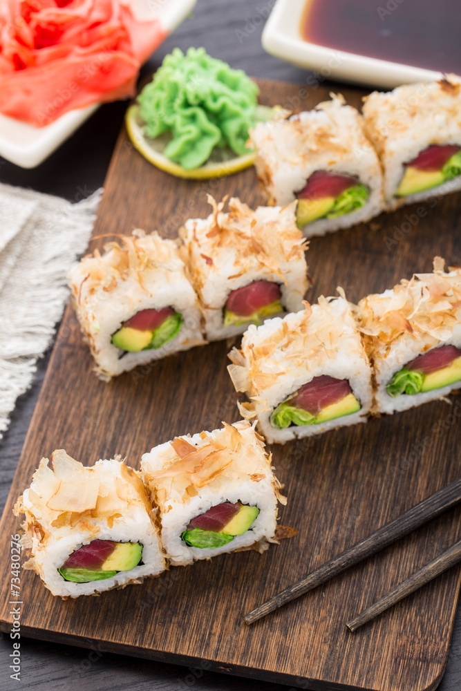 Sushi roll with tuna Sushi roll with tuna
