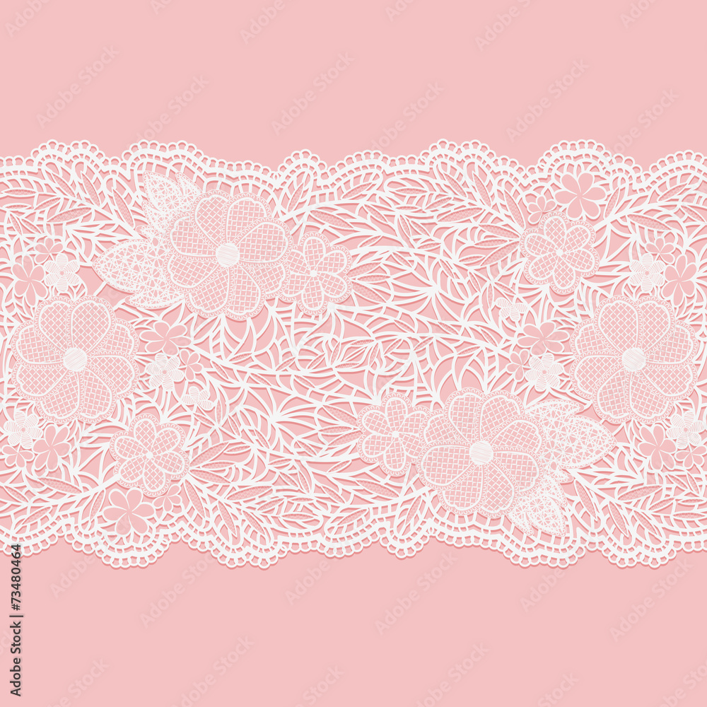 Lacy white seamless pattern on a pink background. Lacy white seamless pattern on a pink background.