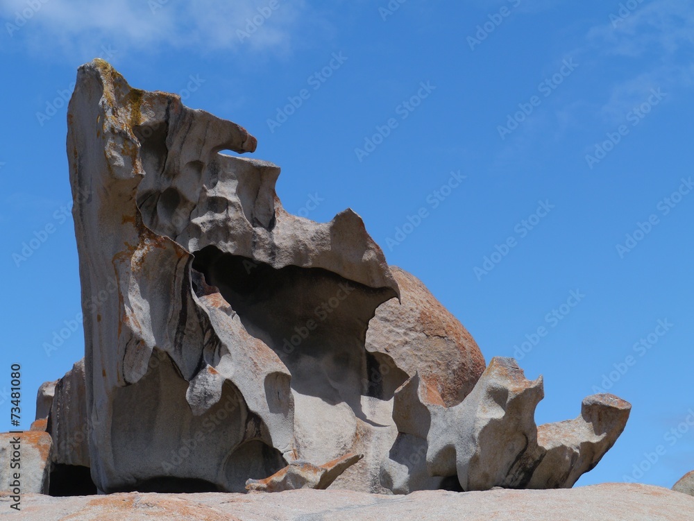 The colorful rock coast of Kangaroo island in Australia